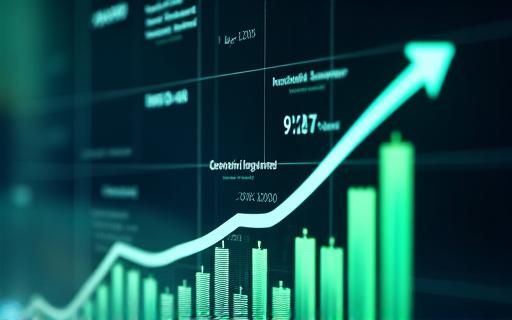 A chart showing upward growth trends and performance metrics.